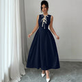 patchwork strap sundress - women's summer  new arrival - unique, chic, slimming maxi dress