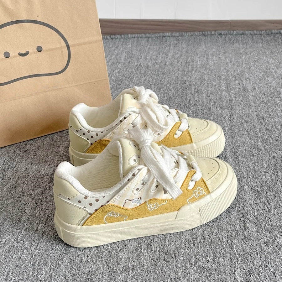 Versatile and unique sneakers: hot-selling platform sneakers for women, new spring/summer 2026 collection, chunky sole white sneakers, casual bread shoes for women