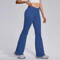 fully matte nylon cross high waist peach hip flared pants seamless quick-drying yoga fitness wide-leg pants for women