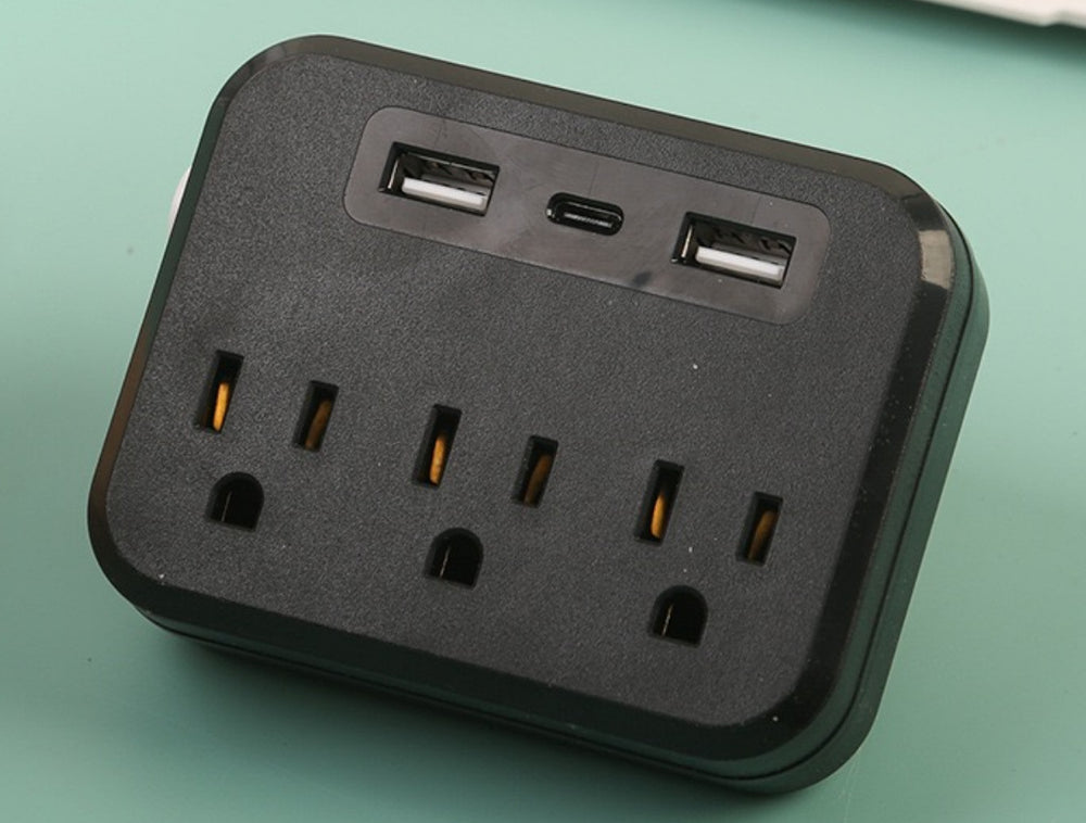 amazon 110v us plug socket southeast asia japan usb + type-c fast charging converter power strip