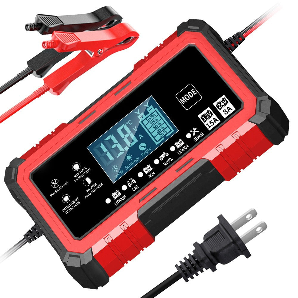 12v15a/24v8a pulse charger 14.6v15a lithium iron phosphate motorcycle car battery charger