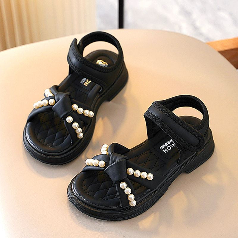 Girls' sandals: new summer  fashionable soft-soled princess beach slippers for girls and big kids