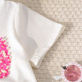 new product girl european and american style heart t-shirt + washed jeans suit