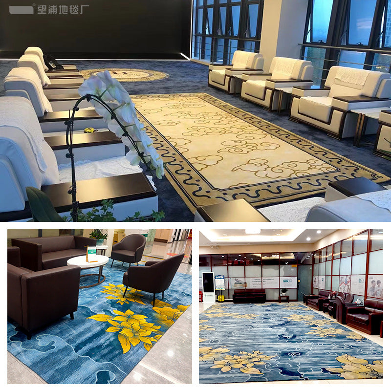Handmade wool carpet - custom designs available for hotels, vip lounges, reception halls, state-owned enterprise conference centers - full coverage area rugs