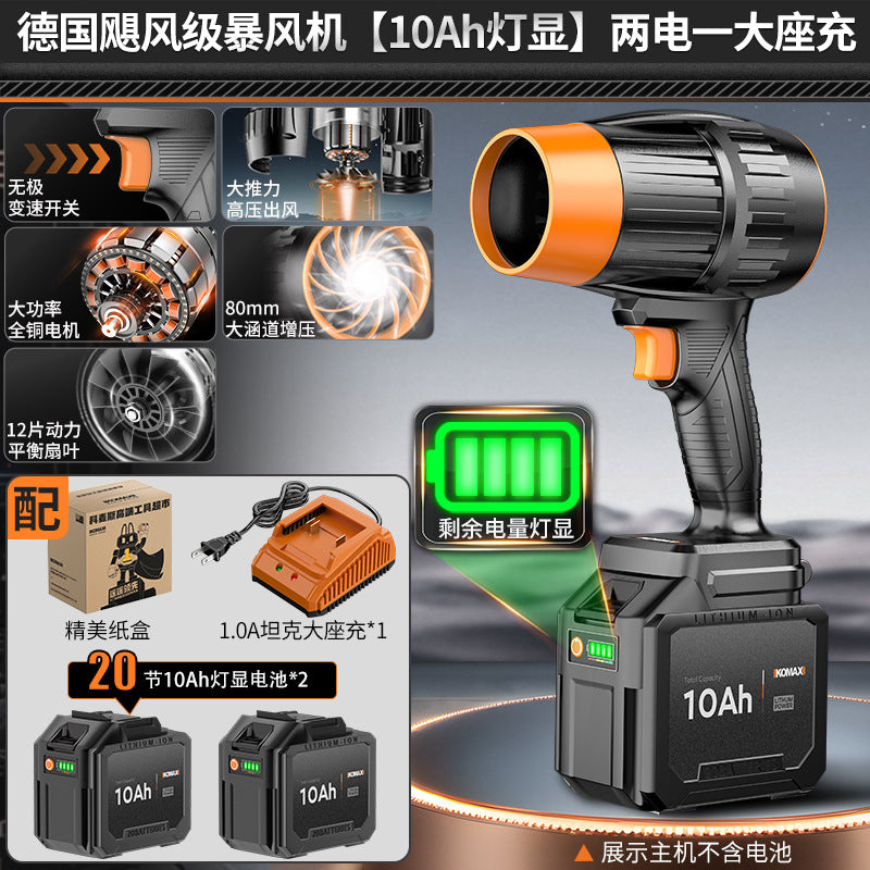 High-power industrial-grade blower with turbine fan – powerful air blower for dust, leaves, and snow removal (lithium battery powered)