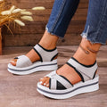 Summer new arrival: plus-size platform sandals for women - european & american style, cross-border supply, flat sandals with velcro closure, beach sandals