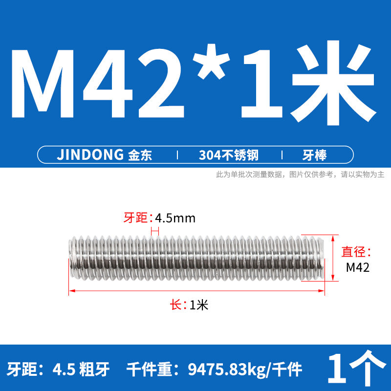 304/316/201/stainless steel 1 meter tooth strip screw full thread through screw stud M3M4M5M6M8M10