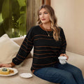 Korean style striped soft & cozy autumn/winter petite women's winter base layer sweater - versatile retro pullover knit inner layer