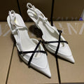 Za2025 spring/summer off-white pointed-toe mules with stiletto heel and closed toe – elegant sandals perfect for pairing with dresses