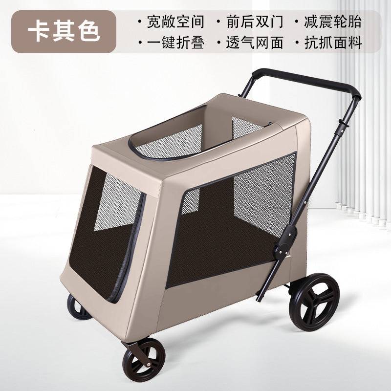 Multi-functional pet stroller for medium to large dogs - outdoor travel, large capacity, portable, foldable, cross-border dog cart