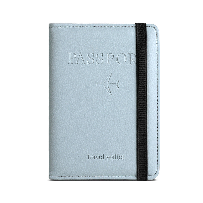 Spot card package  wholesale  RFID anti-magnetic travel PU passport clip luggage tag set passport storage