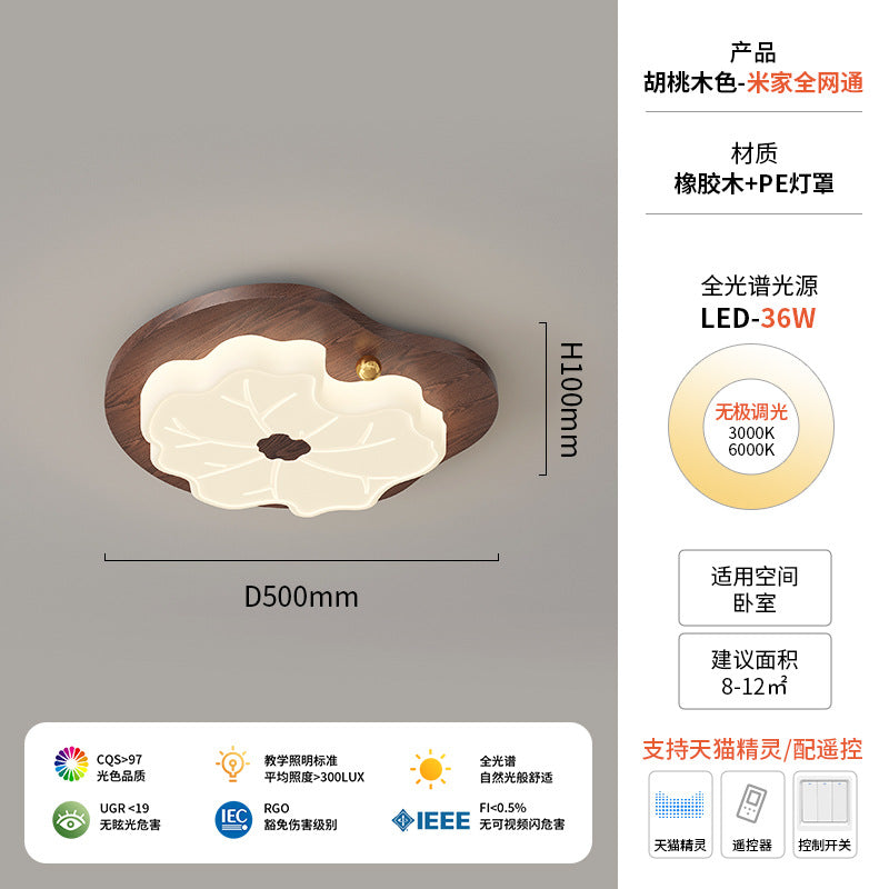 Walnut ceiling light cream antique children's room light creative modeling intelligent lighting warm bedroom light