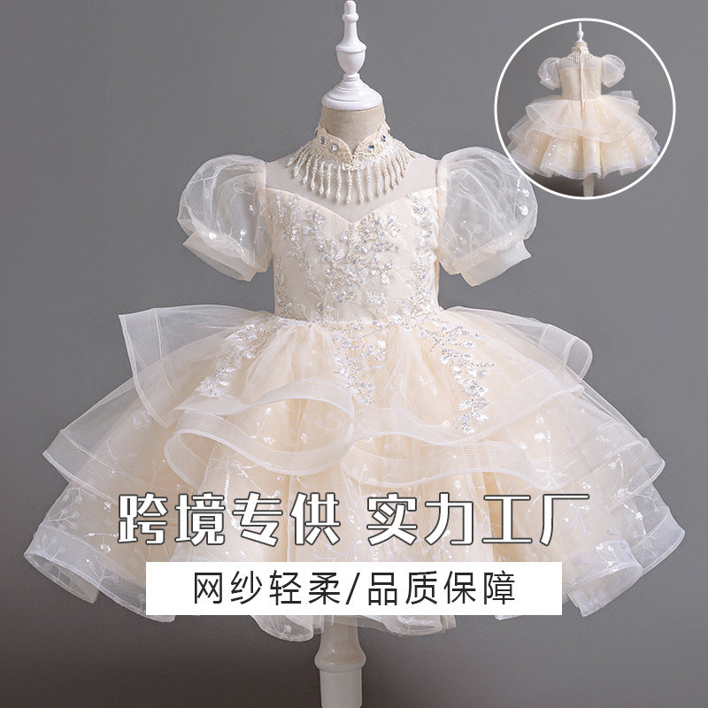 Yimingzhi/yimingzhi girl's first birthday birthday dress performance host performance classydress