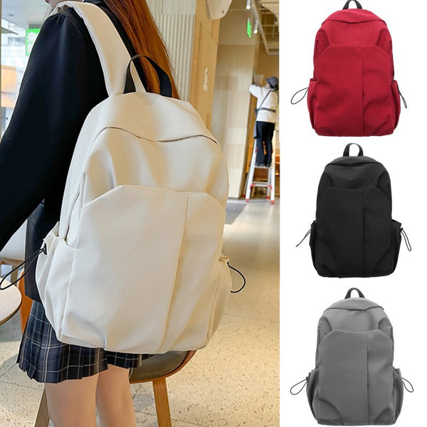 New large-capacity ins trendy and cool backpack, solid color middle and high school student travel bag, casual and simple computer backpack