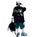 Boys' trendy sports outfit:  new korean style, casual printed summer t-shirt and shorts two-piece set for mid-to-large children