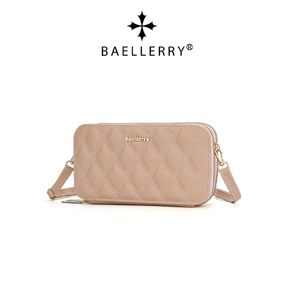 Baellerry's new women's mobile phone bag, European and American fashion plaid large-capacity zipper, single shoulder small crossbody explosion