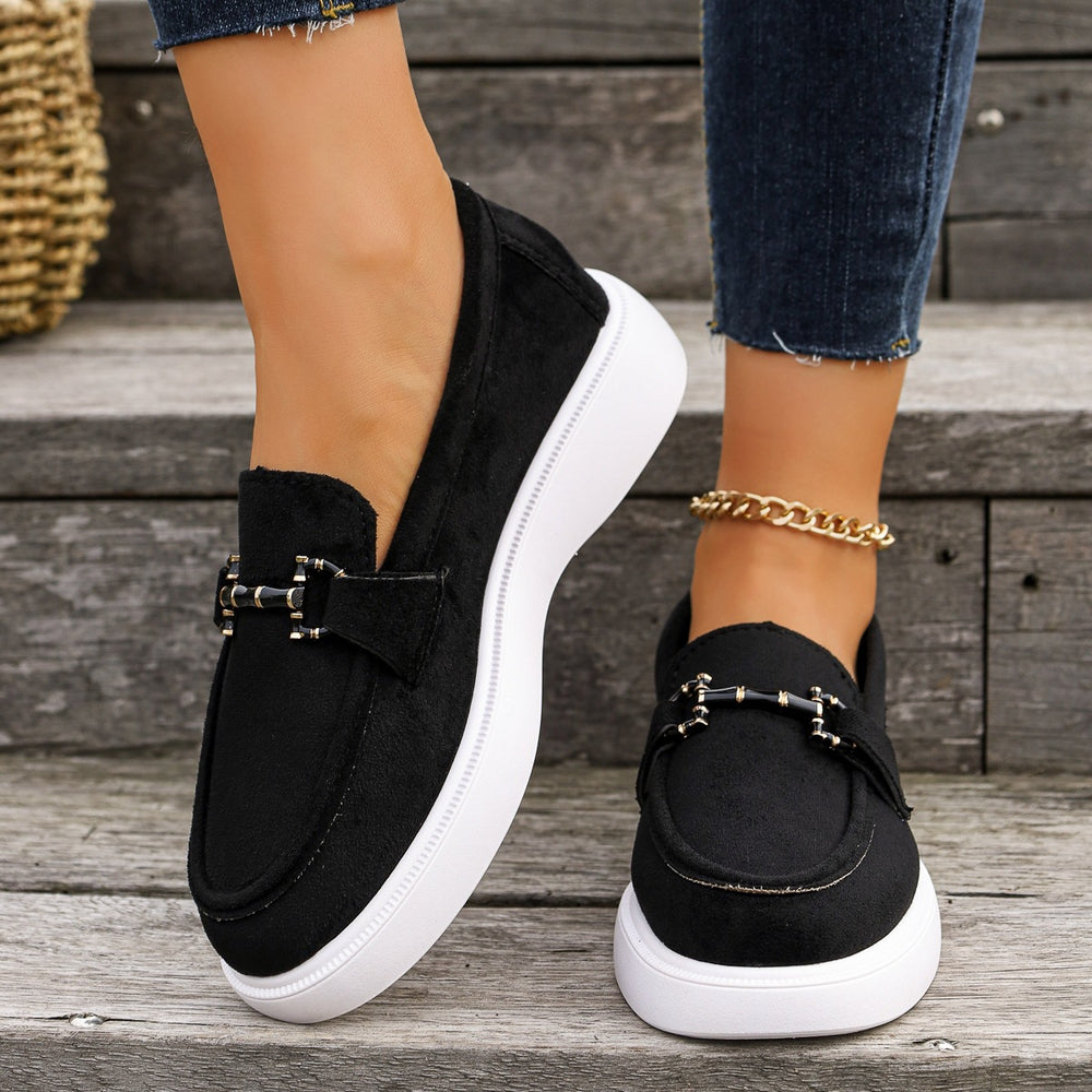 Women's loafers for export: new spring/summer  collection - british style slip-on flats with metal buckle, plus size moccasins