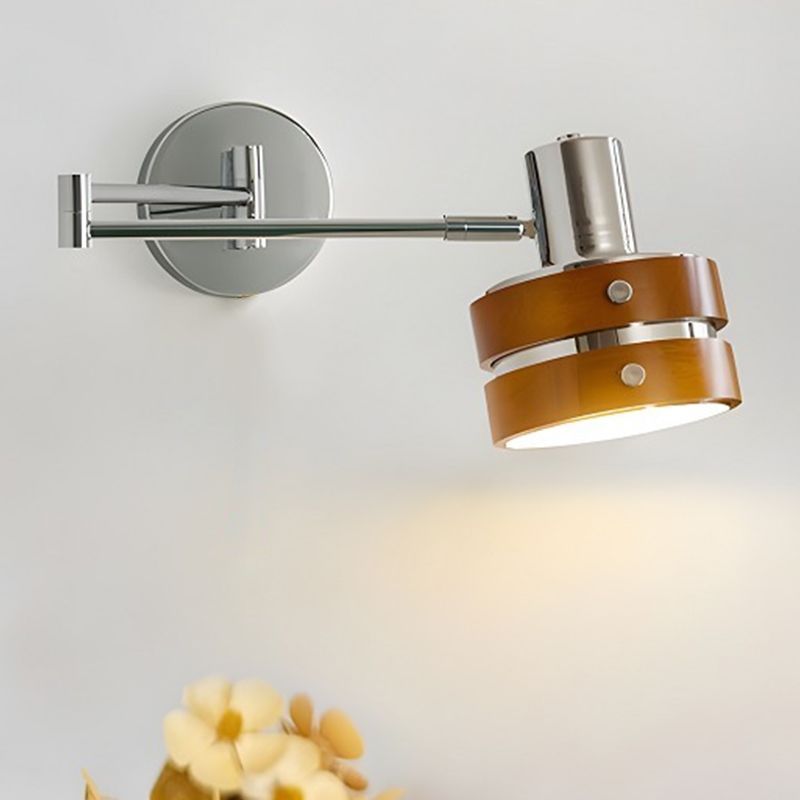French medieval style solid wood wall lamp can be rotated bedroom bedside cafe bauhaus retro art decoration wall lamp
