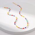 Amazon new arrival: ethnic style necklace - 18k gold plated copper, unique exotic design, mixed color seed bead necklace with premium texture