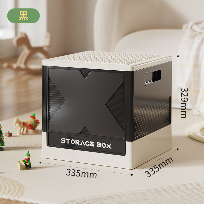 Installation-free Cartoon Lego Storage Box Large Capacity Storage Flip Foldable Clothing Toys Snacks Organizing Box