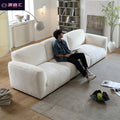 Fabric sofa italian style minimalist living room small apartment minimalist big black cow chenille velvet sofa straight row modular sofa