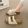 Thick solebows sandals women's summer outwear new arrival height increasingfashioneasiest for matchcute soft bottom birkenstock flip-flops for women