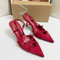 Za manufacturer 2026 spring export criss-cross buckle strap pointed-toe high heel sandals, british style mule women's shoes