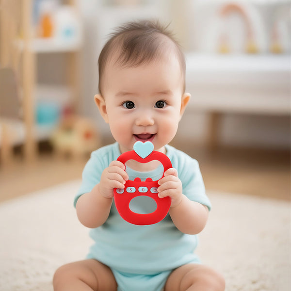Food Grade Silicone Toothpaste Color Double Grip Buttons New 2025 Baby Bite Gum Baby Teething Chewing Toy