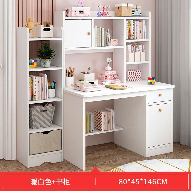 Children's study desk home desk bookshelf integrated elementary school student simple writing desk bedroom computer desk and chair set