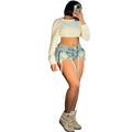 European and american style high-waisted jeans,  cross-border women's fashion,  summer streetwear hot girl drawstring shorts