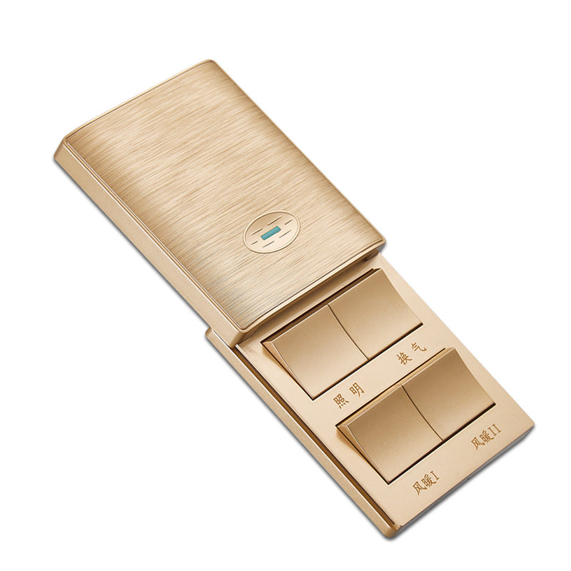 86 type wall switch five open Yuba switch sliding cover switch bathroom bathroom bathroom 86 box universal four open Yuba