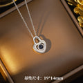 【titanium steel】trendy "i love you" projection necklace - 100 languages, premium 18k pendant, lightweight luxury jewelry for women