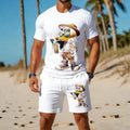 men's short-sleeve and shorts set, casual sportswear set, 3d printed cross-border hot seller, dropshipping available