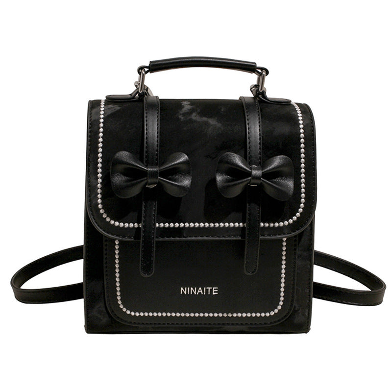 New backpack women's versatile casual portable Korean version student schoolbag small square bag premium sense lightweight travel backpack