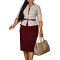 D573 women's foreign trade  new fashion elegant patchwork bodycon pencil skirt ol african european and american dress