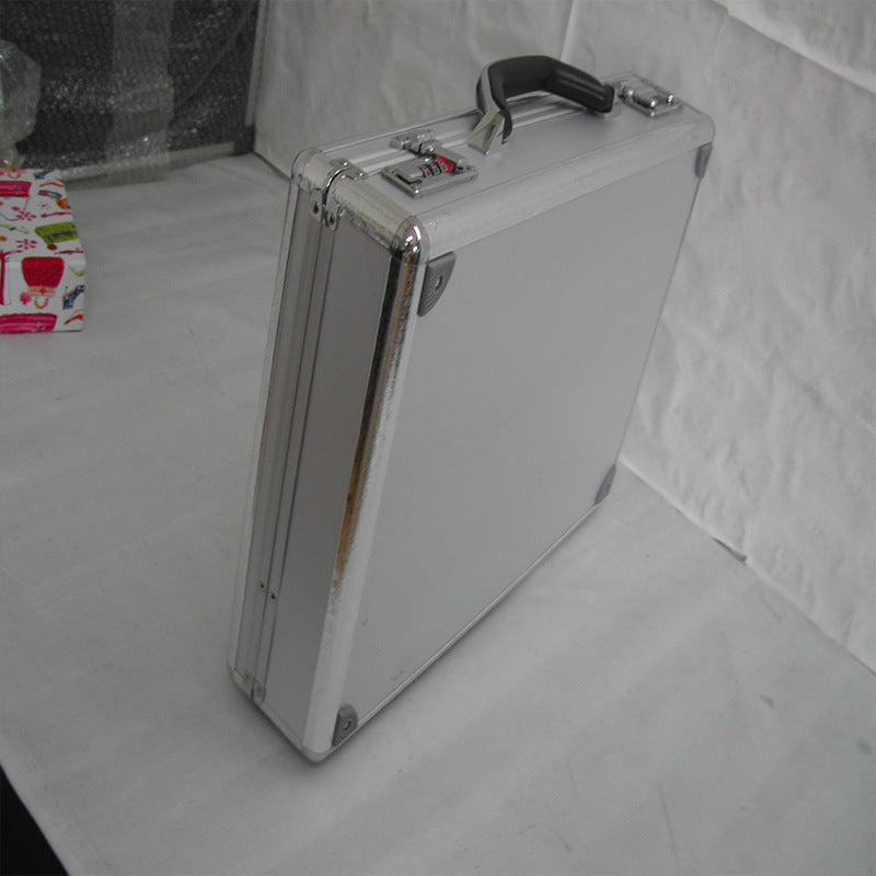 Cross-border portable aluminum box aluminum alloy air box household portable toolbox lattice cotton multi-functional display box wholesale