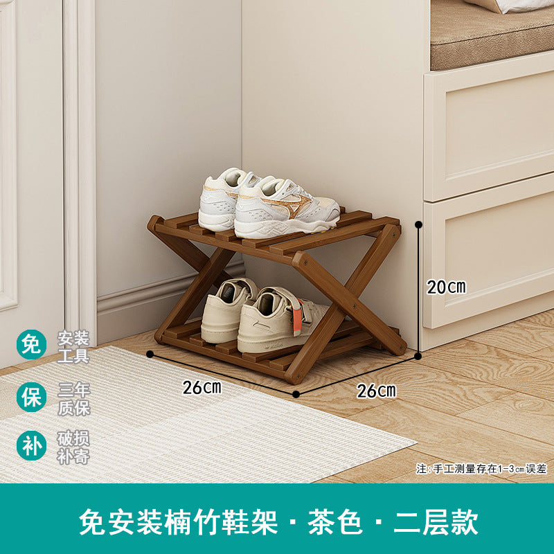 Installation-free foldable shoe rack narrow for home door multi-layer rental house dormitory simple shoe cabinet storage rack