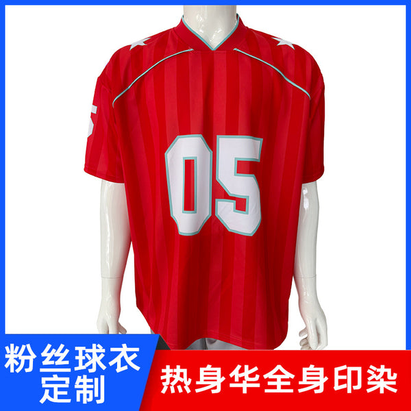 Retro sports fan jersey custom fan football jersey European and American street tide brand couple loose