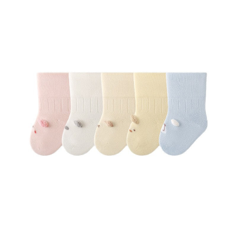 Baby elephant baby socks autumn combed cotton breathable kidsknee socks candy color class a antibacterial infant socks