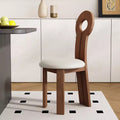 Key chair walnut color [off-white leather cushion]