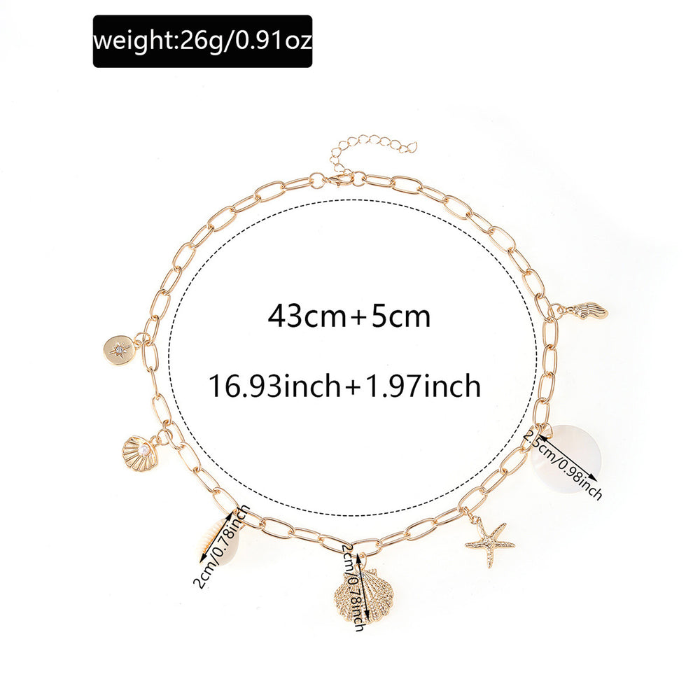European and american cross-border bohemian beach vacation style starfish shell necklace - summer fashion casual versatile choker