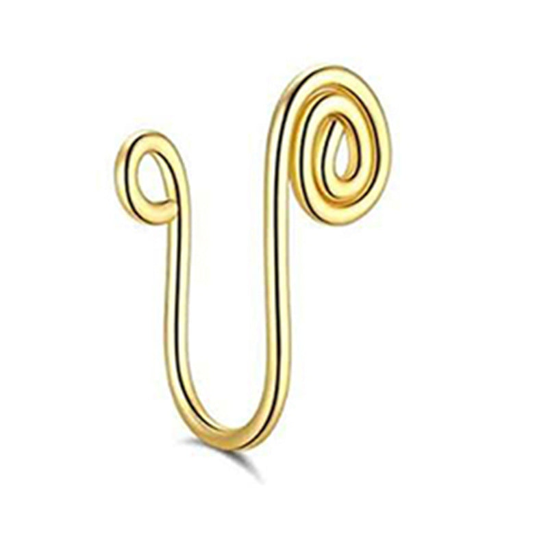 Fashion cross-border fake piercing nose nail set open u-shaped african non-piercing nose clip fake hole nose ring female trend
