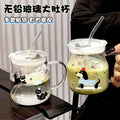 Water cup for women summer high-looking glass cup new arrival fruit tea large capacity straw cup cute mug