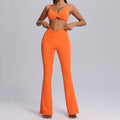 Fashion cross-border spring and summer yoga wear suit women's nude tight sportswear two-piece setcasual horn fitness wear
