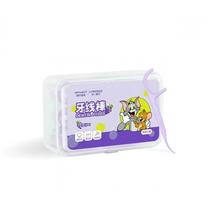 Hanole One Enjoy Three Floss Sticks Fruit Flavor Floss Picks Portable Boxed Teeth Cleaning Disposable Floss