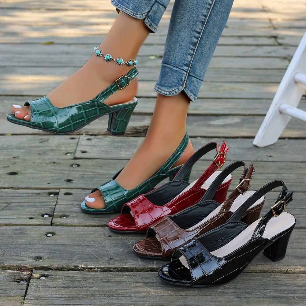 export style 2026 spring/summer new arrivals: casual & fashionable open-toe peep-toe high heel sandals - versatile plus size women's footwear