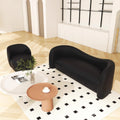 Milo's light luxury milk tea shop clothing store sofa leather art black retro beauty salon reception and negotiation popular rest area