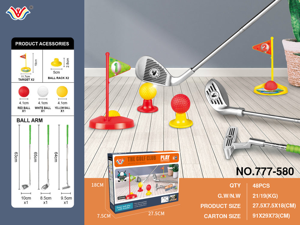Kids' golf set - indoor/outdoor pull rod telescopic box - sports toy - parent-child interactive - realistic portable golf kit