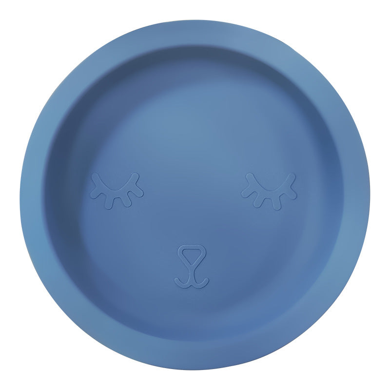 Children's silicone plate with lid disc baby complementary food feeding tray baby special children's tableware set wholesale