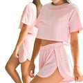 Summer new european and american style cross-border hot selling women's loungewear comfortable loose short sleeve shorts pajama set